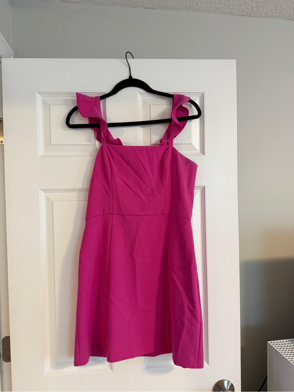 French Connection Hot Pink Sleeveless Dress with Ruffle Straps